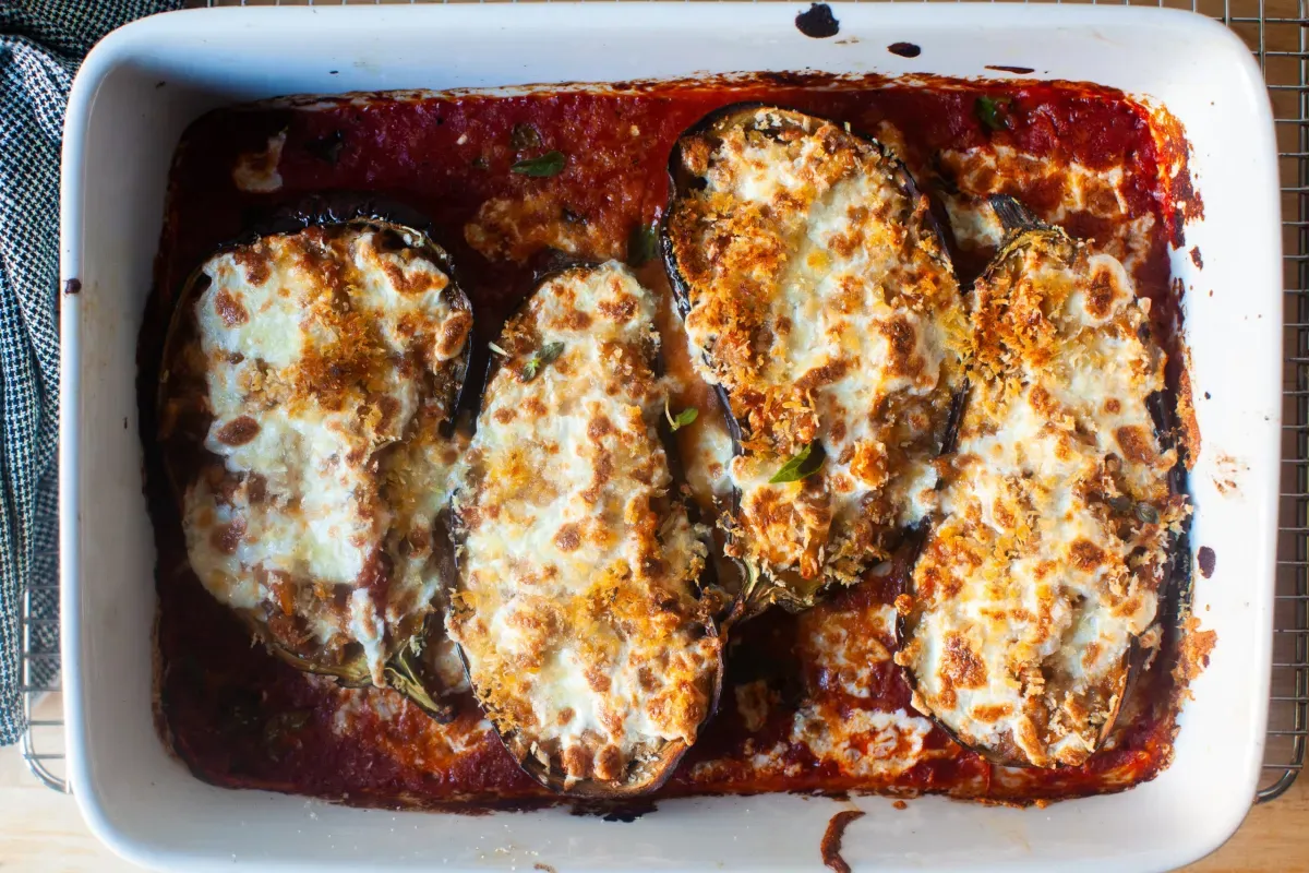 stuffed eggplant parmesan