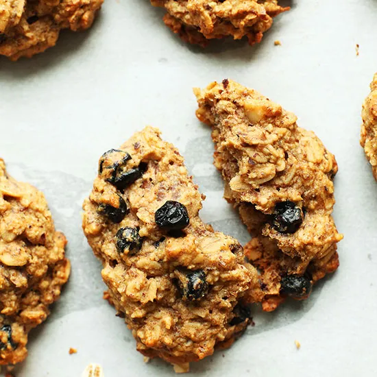 Blueberry Muffin Breakfast Cookies (Vegan + GF)
