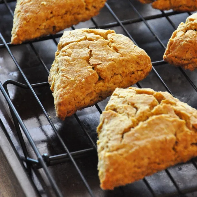 Pumpkin Scones with Maple and Molasses Glaze