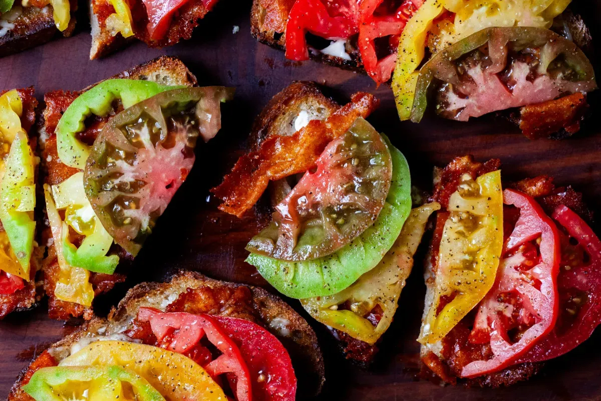 tomato and fried provolone sandwich