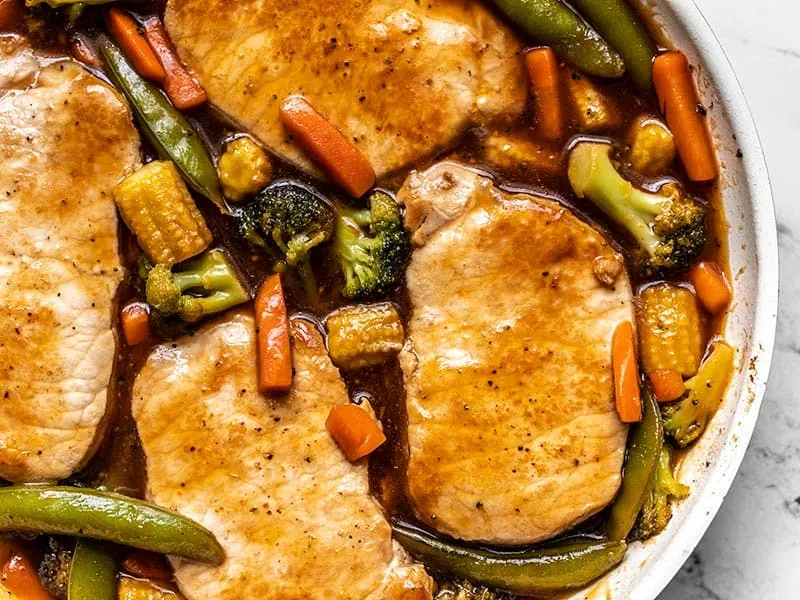 Sweet and Sour Pork Chops with Vegetables