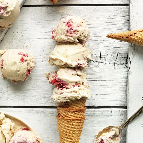 Raspberry Ripple Coconut Ice Cream