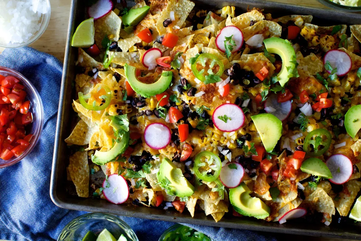 corn and black bean weeknight nachos