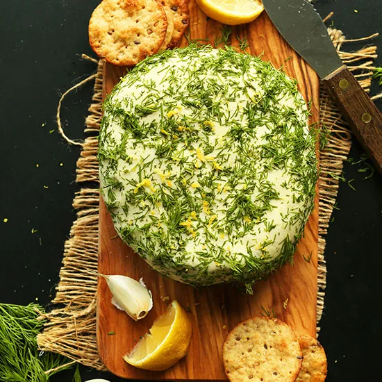 Easy Garlic & Herb Vegan Cheese