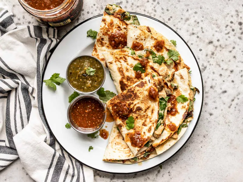 Creamy Chicken and Spinach Quesadillas