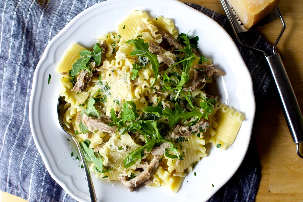broken pasta with pork ragu