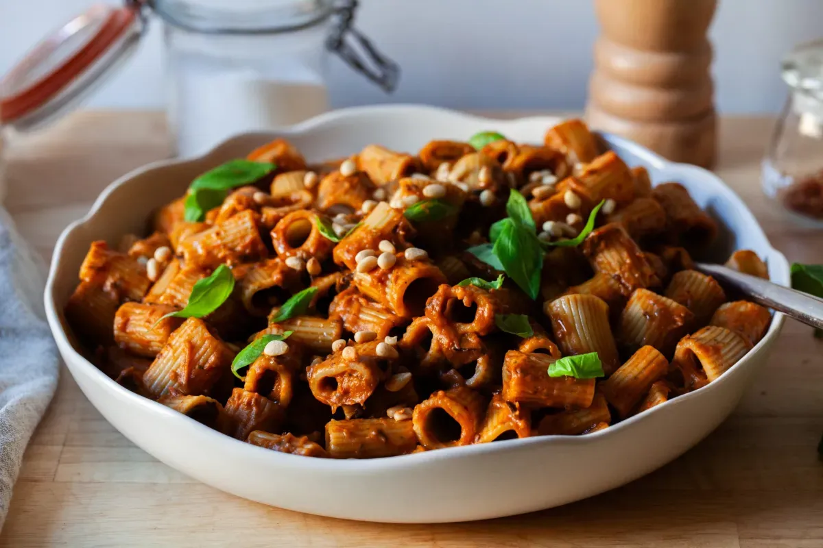rigatoni with eggplant purée