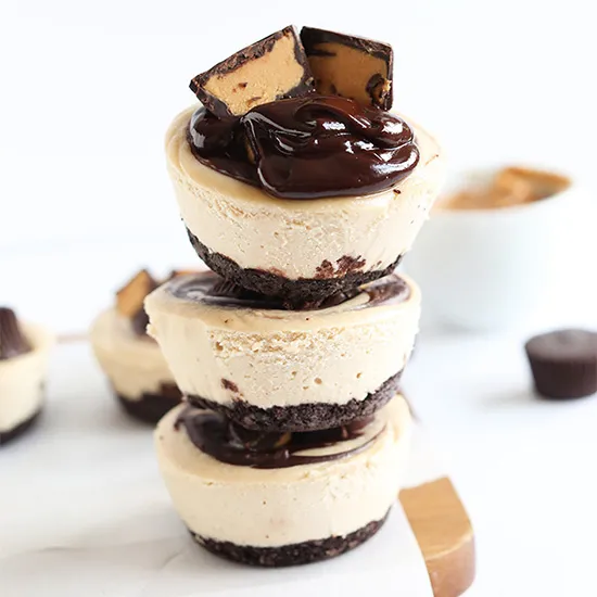 No-Bake Peanut Butter Cup Cheesecakes