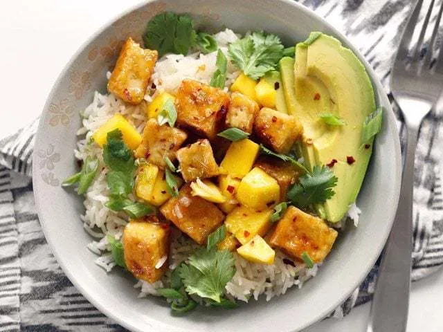 Mango Coconut Tofu Bowls