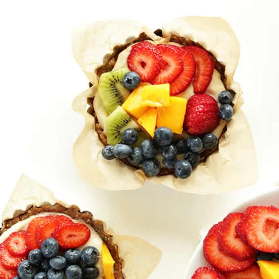 No-Bake Lemon Cookie Fruit Tarts