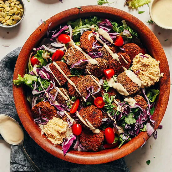 Baked Quinoa Black Bean Falafel