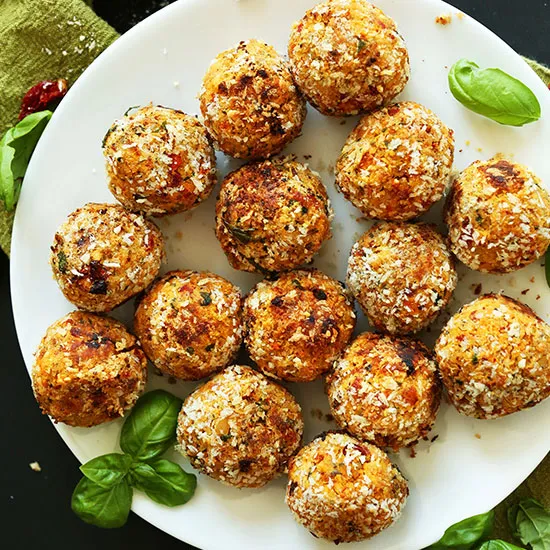 Vegan Sun-Dried Tomato & Basil Meatballs