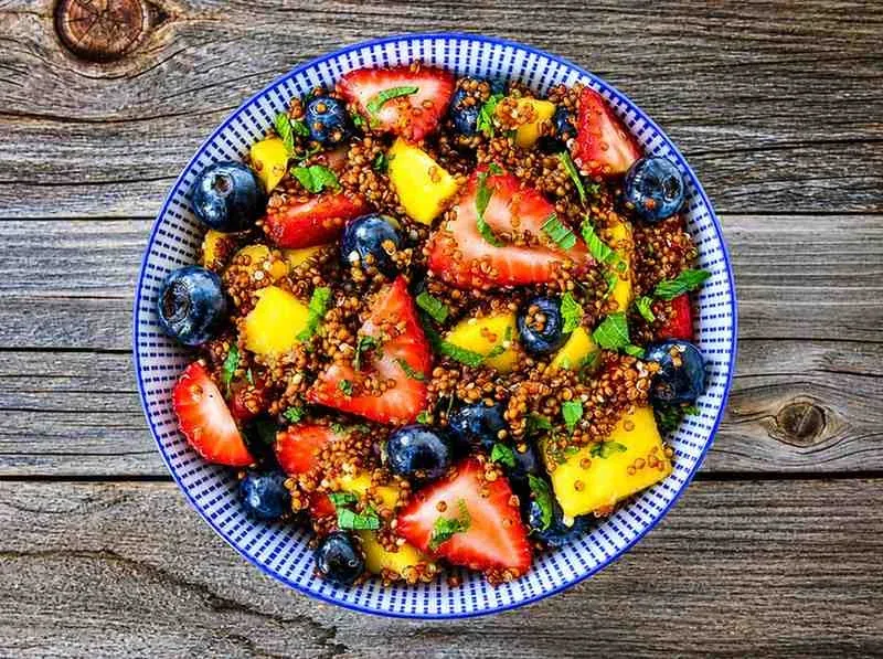 Quinoa Fruit Salad with Honey Lime Dressing