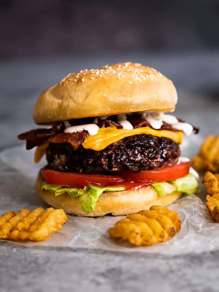 Marinated Bacon Ranch Cheeseburgers