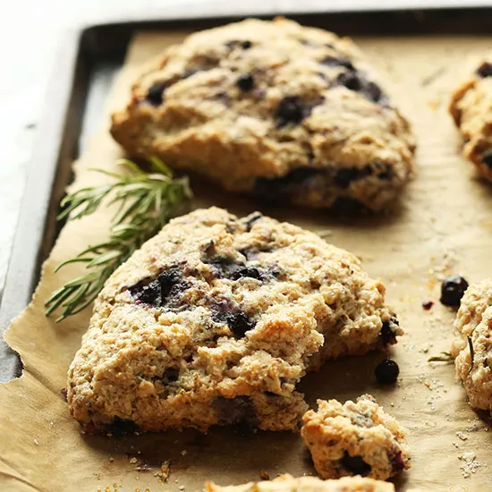 Coconut Oil Blueberry Scones with Rosemary