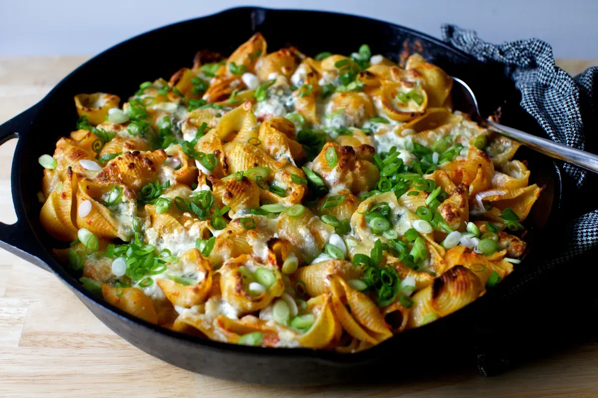 skillet-baked pasta with five cheeses