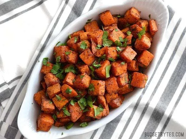 Chili Roasted Sweet Potatoes