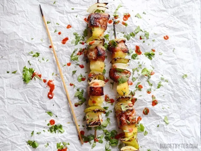 Pineapple Pork Kebabs (no grill required)