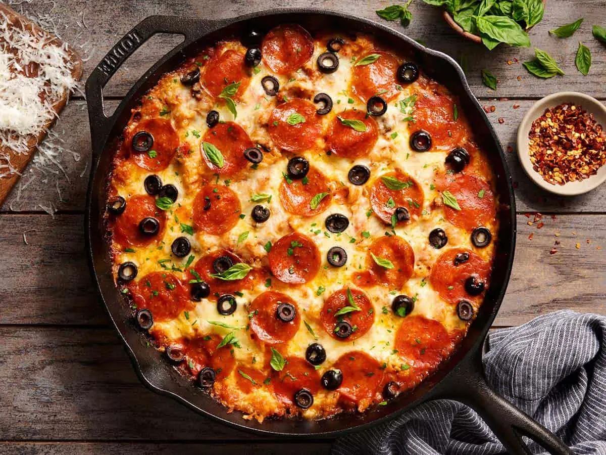 Skillet Pizza Casserole