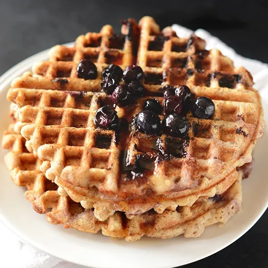 Lemon Blueberry Waffles {Vegan + Gluten-Free}