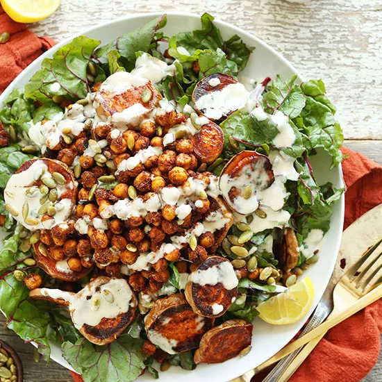 Roasted Sweet Potato & Chickpea Salad