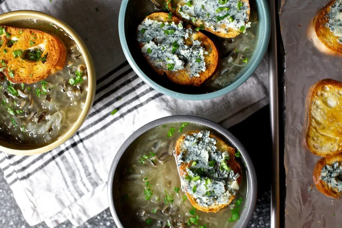 vidalia onion soup with wild rice