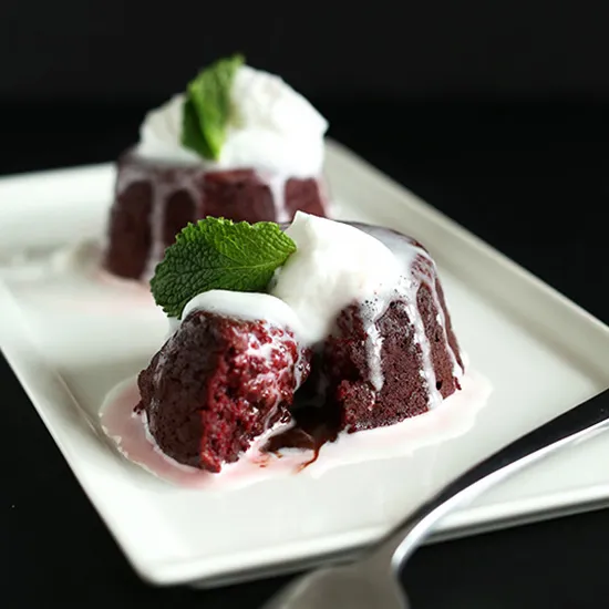 Vegan Chocolate Lava Cakes