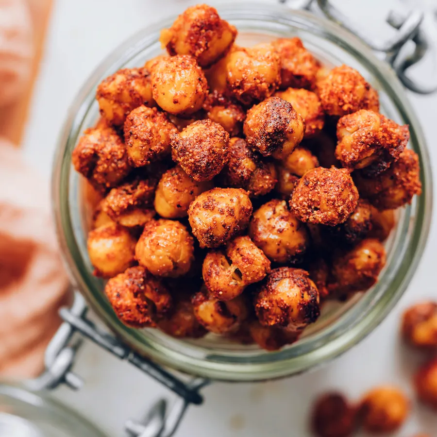 Crispy BBQ Roasted Chickpeas