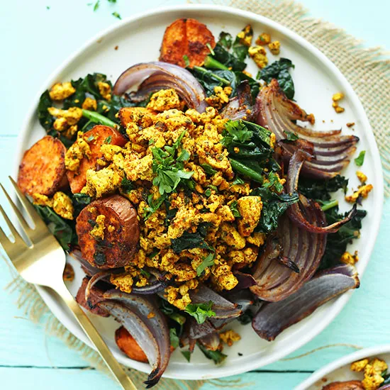 Roasted Sweet Potato & Kale Breakfast Hash