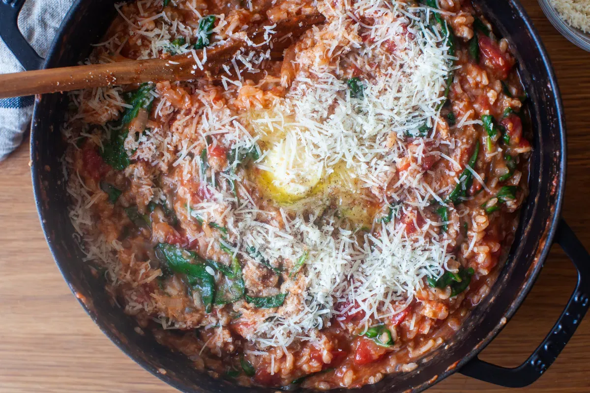 tomato and sausage risotto