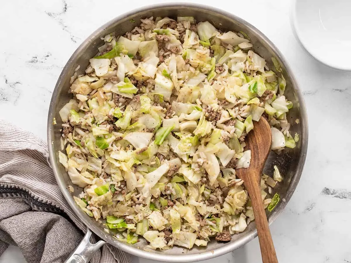 Sautéed Beef, Cabbage, and Rice