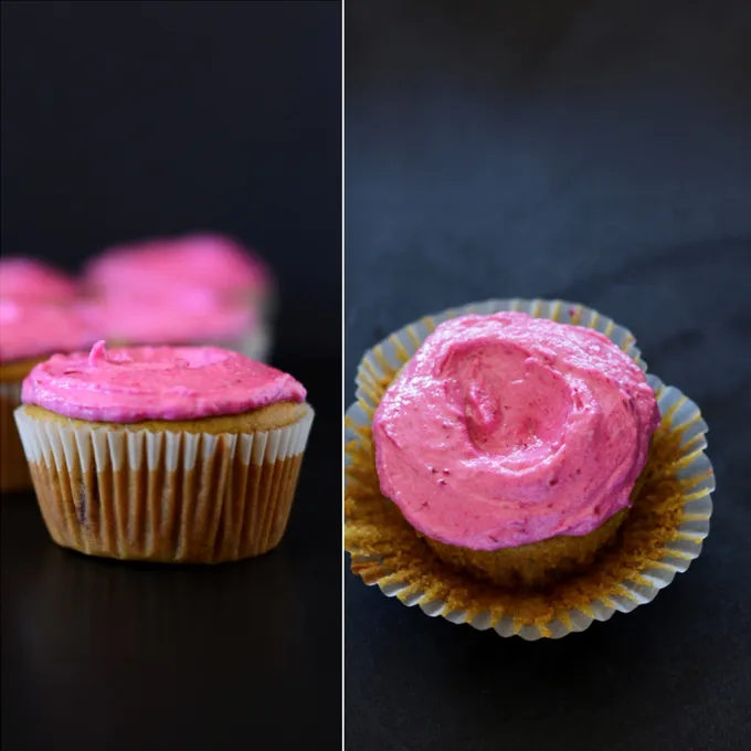 Vegan Beet Strawberry Cupcakes