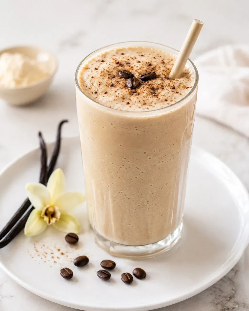 Easy Vanilla Latte Protein Smoothie – Creamy and Energizing