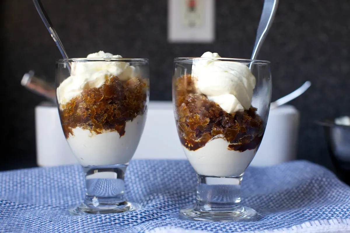 espresso granita with whipped cream