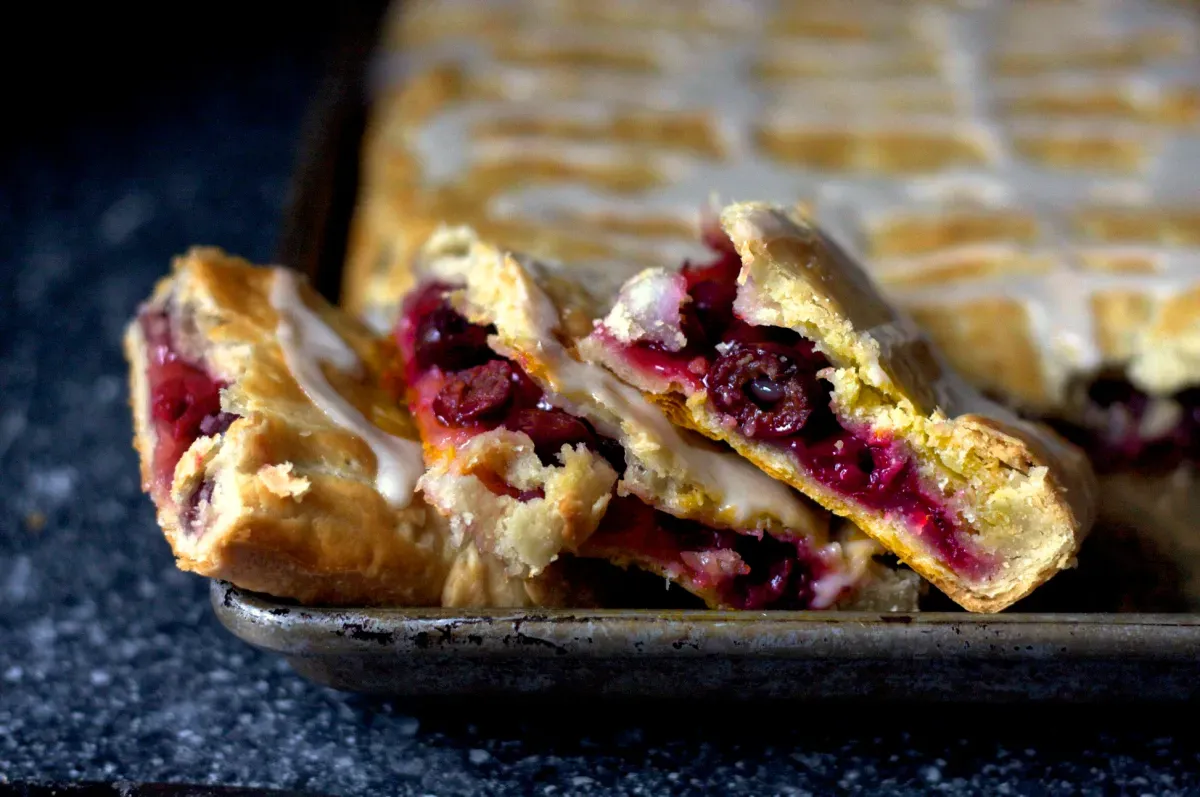 sour cherry slab pie