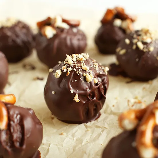 Vegan Peanut Butter Pretzel Truffles