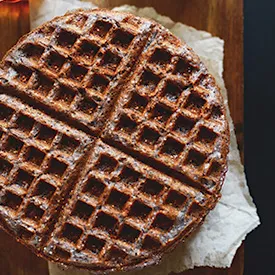 Simple Blue Cornmeal Waffles