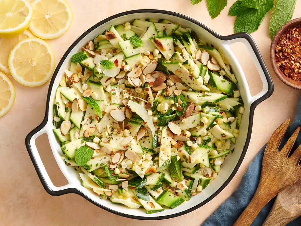 Zucchini, Corn, and Toasted Almond Salad