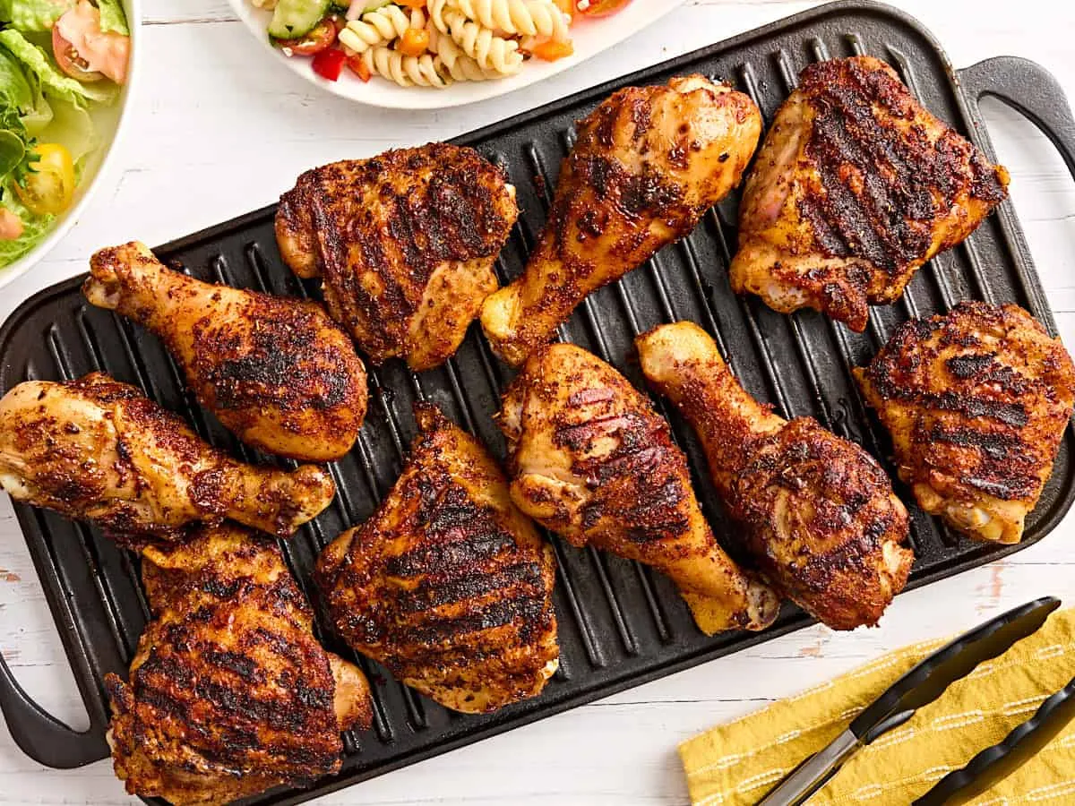 Dry Rubbed Grilled Drumsticks and Thighs