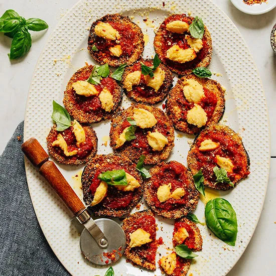 Crispy Gluten-Free Eggplant Pizzas