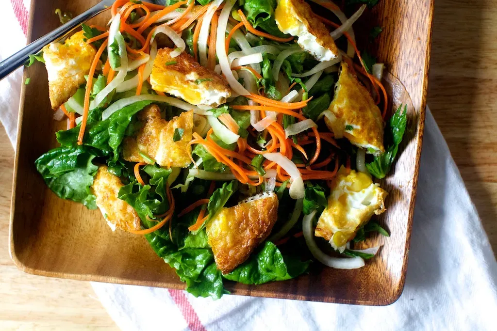 fried egg salad