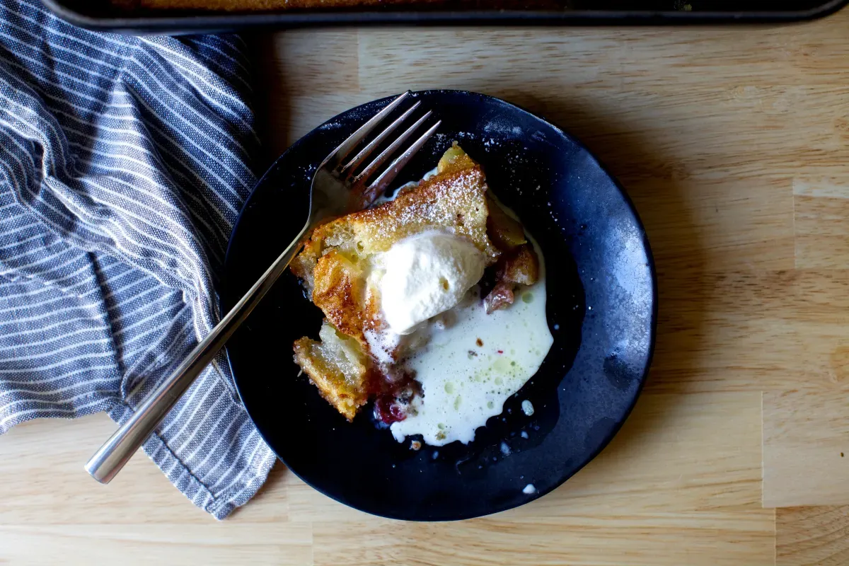 magic apple plum cobbler
