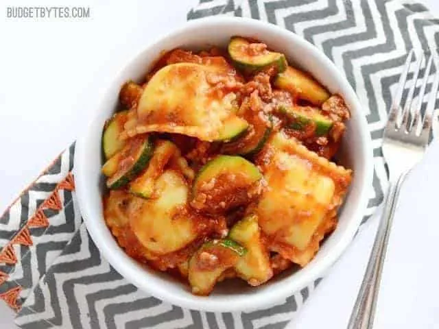 Easy Zucchini Sausage Ravioli