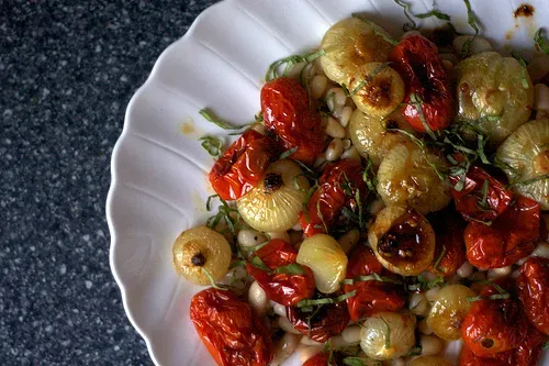 roasted tomatoes and cipollini