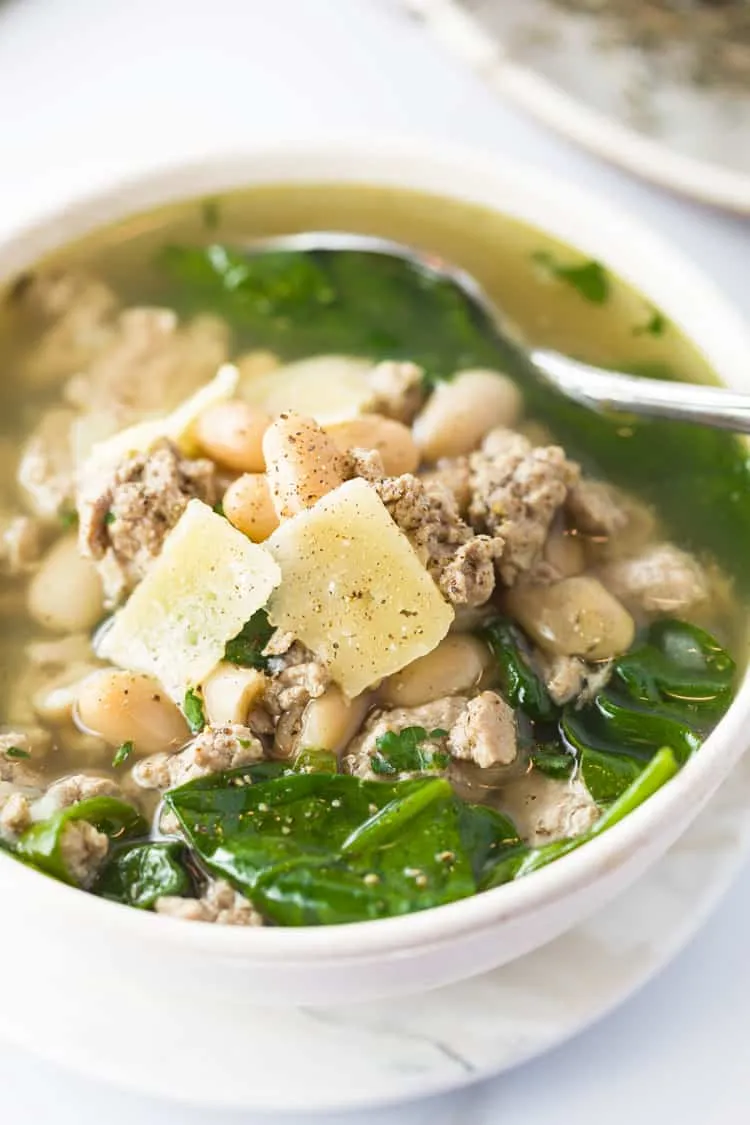 Turkey and White Bean Spinach Soup