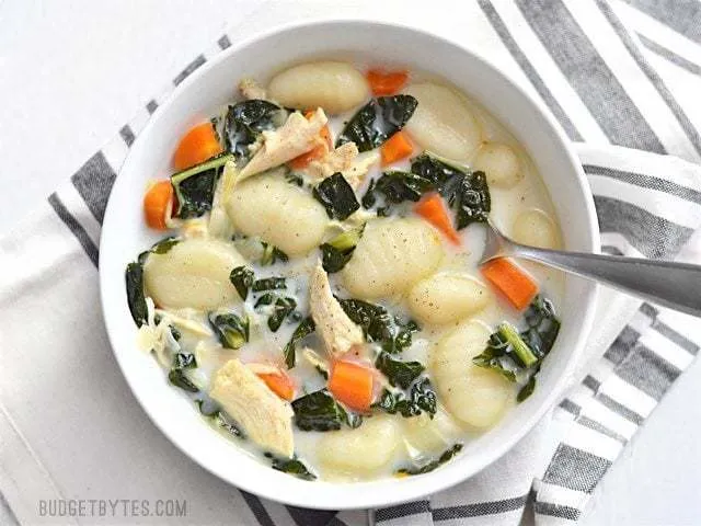 Kale Chicken and Gnocchi Soup