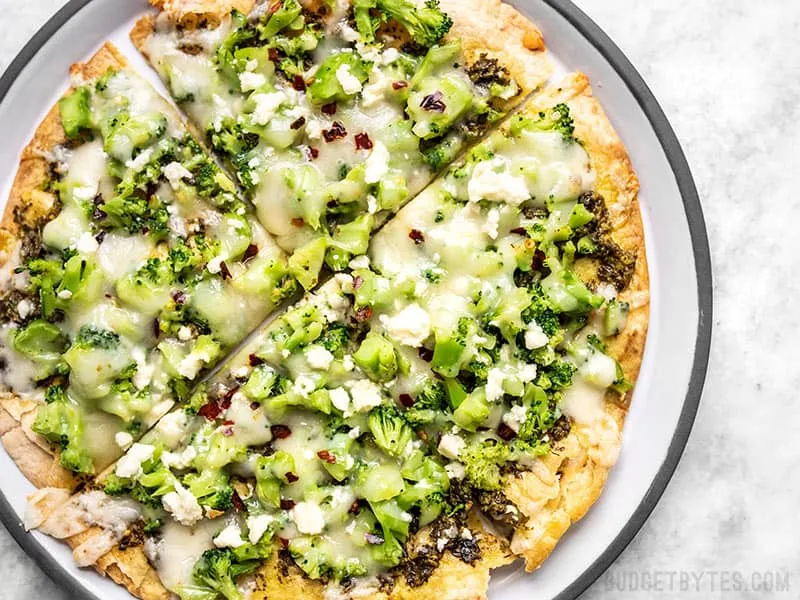 Quick Fix Broccoli Pesto Pizza