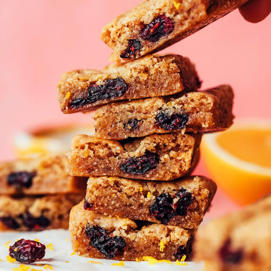 Cranberry Orange Cookie Bars (Vegan + Gluten-Free)