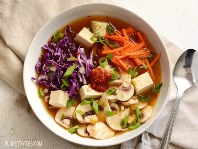 Easy Hot and Sour Soup with Vegetables and Tofu