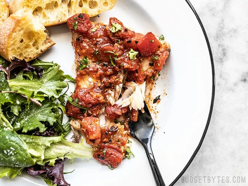 Easy Oven Baked Fish with Tomatoes